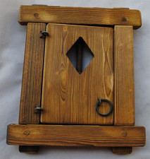 Finestra in legno con grata in ferro battuto - Quadri traforato- Artigianato-A-