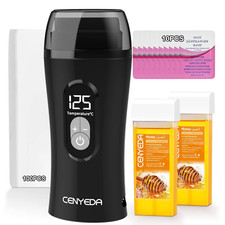 Kit Cera Miele Digitale per Depilazione Donna - Scaldabagno Roll on con 2 Cartucce