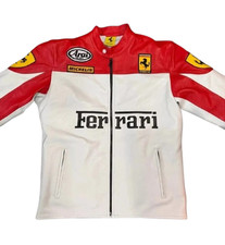 Giacca pelle moto Ferrari