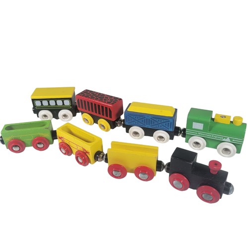 Wooden toy trains - trains, magnetic