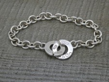 Bracciale originale Tiffany & Co. 1837 argento 925 chiusura a cerchio ad incastro c2010