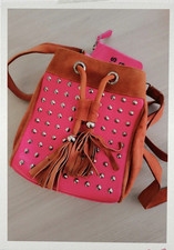 Borsa A Secchiello In Vera Pelle E Camoscio 