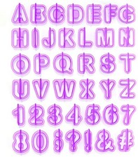 MoNiRo stampini per pasta di zucchero 40 pezzi con lettere numeri e segna