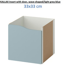 IKEA KALLAX Inserto con Anta 33x33 cm Cubo Portaoggetti Armadio Organizer Grigio-Blu