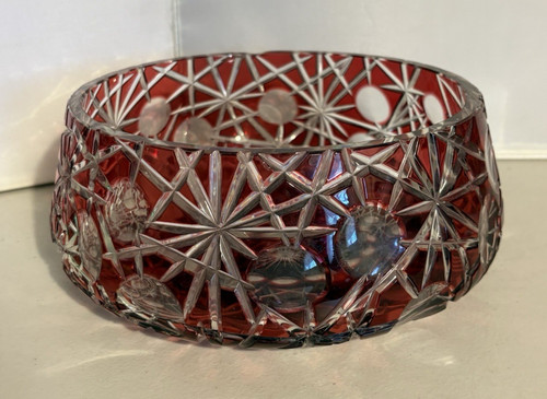 Cranberry red crystal - red, cut