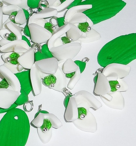 Charm goccia neve perline - charm,