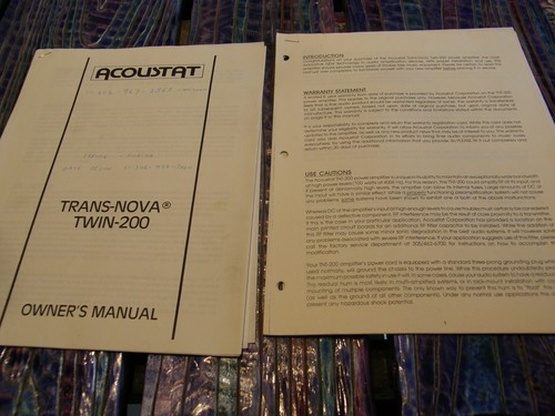 Acoustat trans nova twin 200 - trans-nova, twin-200