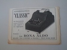advertising Pubblicità 1952 ADDIZIONATRICE CLASSIC - ALDO BONA - MILANO