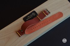 18/19/20/21/22 mm Cinturino artigianale tipo militare pelle Epsom color ruggine