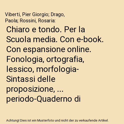 Chiaro tondo per - e, scuola