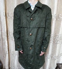 Soprabito vintage anni 70 Lord Tiroler Loden lana alpaca verde oliva con cintura 48R