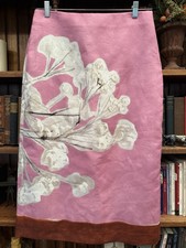 Gonna midi ZARA L rosa lino