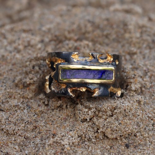 Anello ruvido labradorite - ruvido,