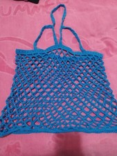 Vestito a rete Fishnet harness blu elettrico. BDSM. Bondage. Sexy.