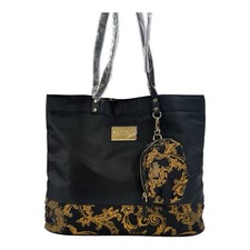 Versace Parfums Set Borsa Tote Nera e Oro - Nuova con Pochette Piccola Abbinata