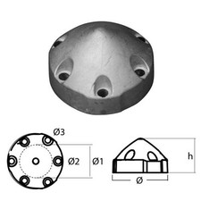 Anodo Ogiva per Elica Max Prop Anodi per Barca diametro int 38 42 46