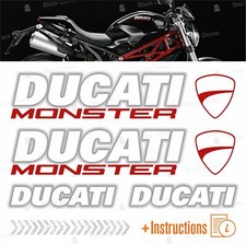 6pcs kit Bianco Rosso Adesivi compatibile con Moto Ducati Monster 696 769