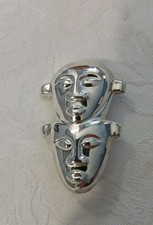 Spilla Argento 925 Vintage Raffigurante Maschere Come Nuova.