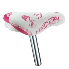 Sella MVTEK BIMBA FLOWER 12/14" poliuretano argento/fucsia con reggisella