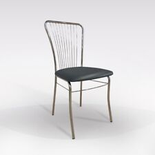 SEDIA MOD. IRINA CROMATA CON FONDELLO IN ECOPELLE RENNA GRIGIA