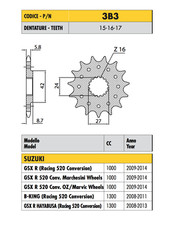 3b3 pignone passo - 520, suzuki