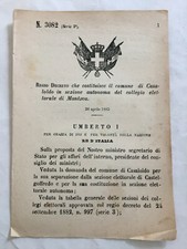 Decreto Costituisce Comune Casaloldo in Sezione Autonoma da Mantova 1885