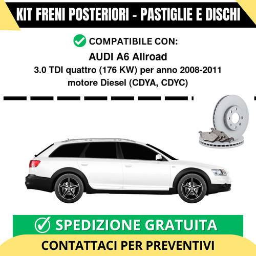 Kit freni posteriori per audi - posteriori,