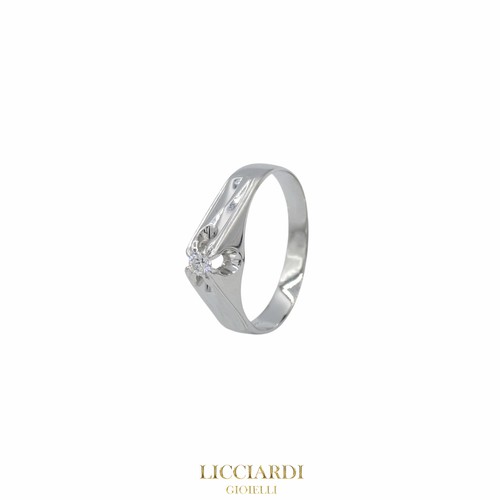 Anello solitario uomo oro