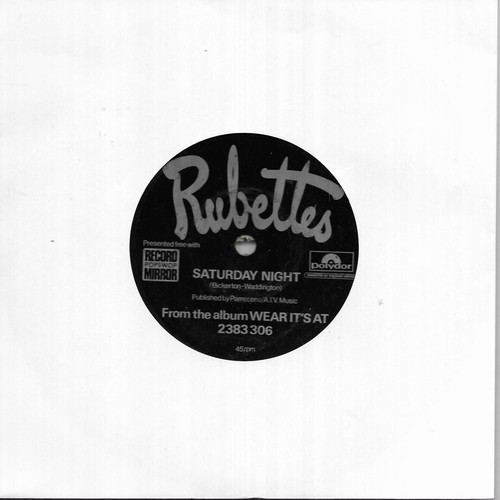 Rubettes saturday night single - rubettes,