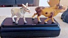 PRESEPE STATUINA PRESEPE VINTAGE GESSO EPOCABUE E ASINELO EPOCA STATUINE cm 10