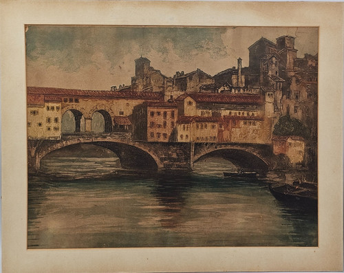 Antico dipinto veduta - antico, firenze
