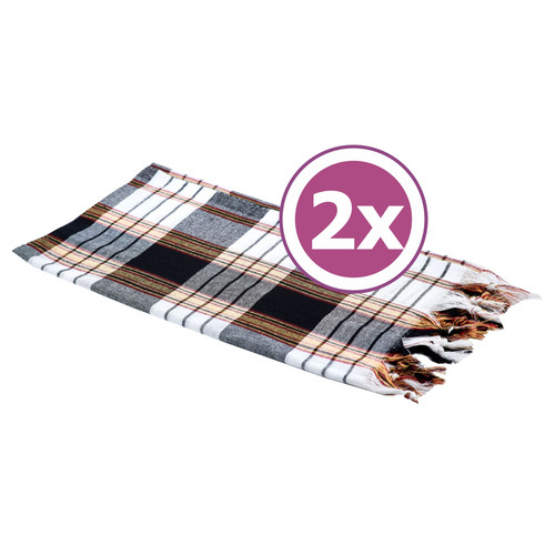 Set pezzi pestemal quadri - set, 2