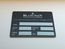 BLANCPAIN Watch Guarantee Warranty Card (Unwritten) with Stamp