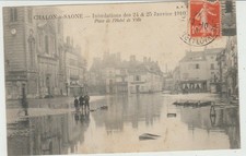 CPA CHALON-SUR-SAÔNE (71) INONDATIONS 24 & 25 JANVIER 1910 -PLACE HÔTEL DE VILLE