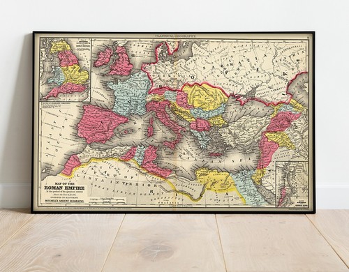 1875 mappa dell impero romano - mappa, dell'impero