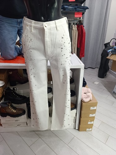 Live jeans met - met, bianco