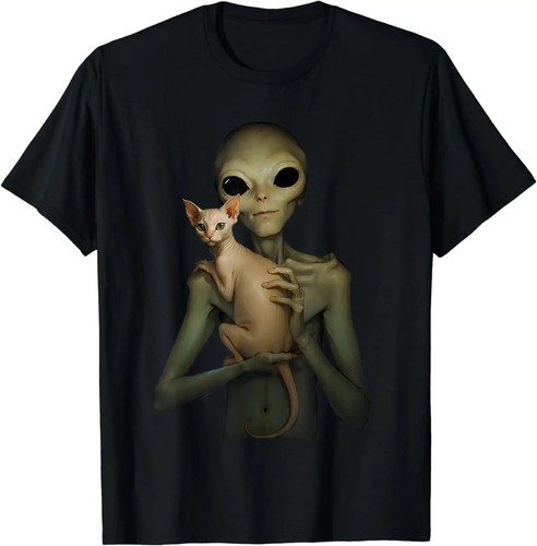 Shirt alien with sphynx cat - t-shirt,