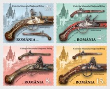 Romania 2017 Armi Ornamenti Pistole Militari Tiro Pistole Museo Peles MNH