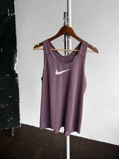 Canotta Nike Donna Viola Dri-FIT Big Swoosh Running Training Racerback L/XL