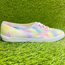 Scarpe sneakers Keds Champion tie dye donna taglia 6 rosa giallo atletica tela