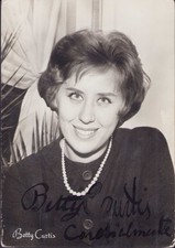 BETTY CURTIS cartolina con autografo