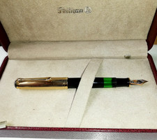 PENNA STILOGRAFICA PELIKAN M 650 NERO PENNINO FINE  CAPPUCCIO ARGENTO 925 DORATO