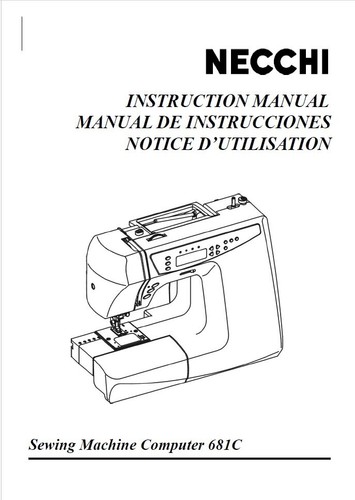 Necchi 681c manuale istruzioni - 681c,
