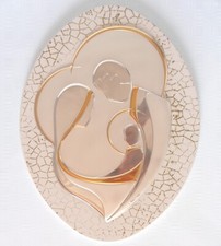 QUADRO ICONA SACRA FAMIGLIA ARGENTO cm37x26 LEGNO cm44x34 CAPOLETTO CAPEZZALE