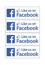 4 adesivi Facebook Like Us