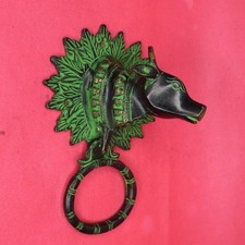 Battiporta artigianale in ottone a forma di testa di mucca stile antico vittoriano