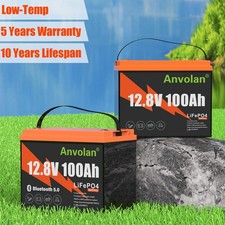 Batteria 100Ah 12V LiFePO4 batteria al litio con Bluetooth per illuminazione camper