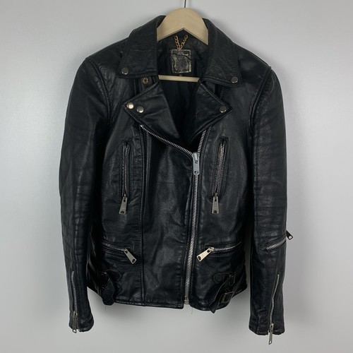 Giacca biker pelle vintage