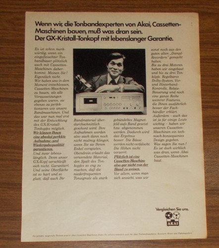 Rara pubblicità vintage akai - pubblicità,