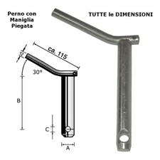 Perno con Maniglia Piegata Trattore Attrezzi Tutte le Dimensioni